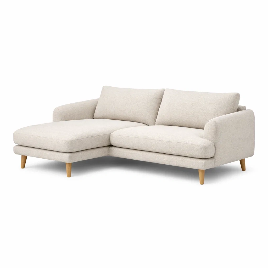 Canape d angle tissu beige clair-vibehearth