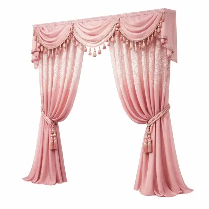 Rideau decoratif avec draperie et pampilles-vibehearth