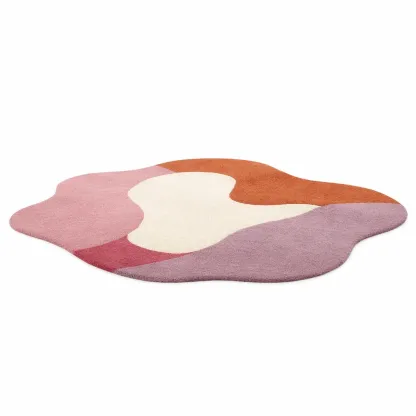 Tapis decoratif organique rose-vibehearth