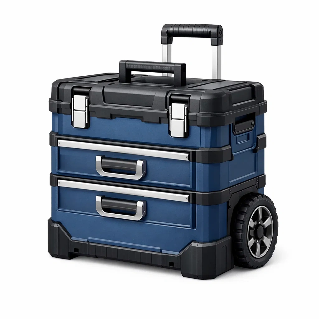 Coffre a outils mobile avec tiroirs bleu noir-easepillar