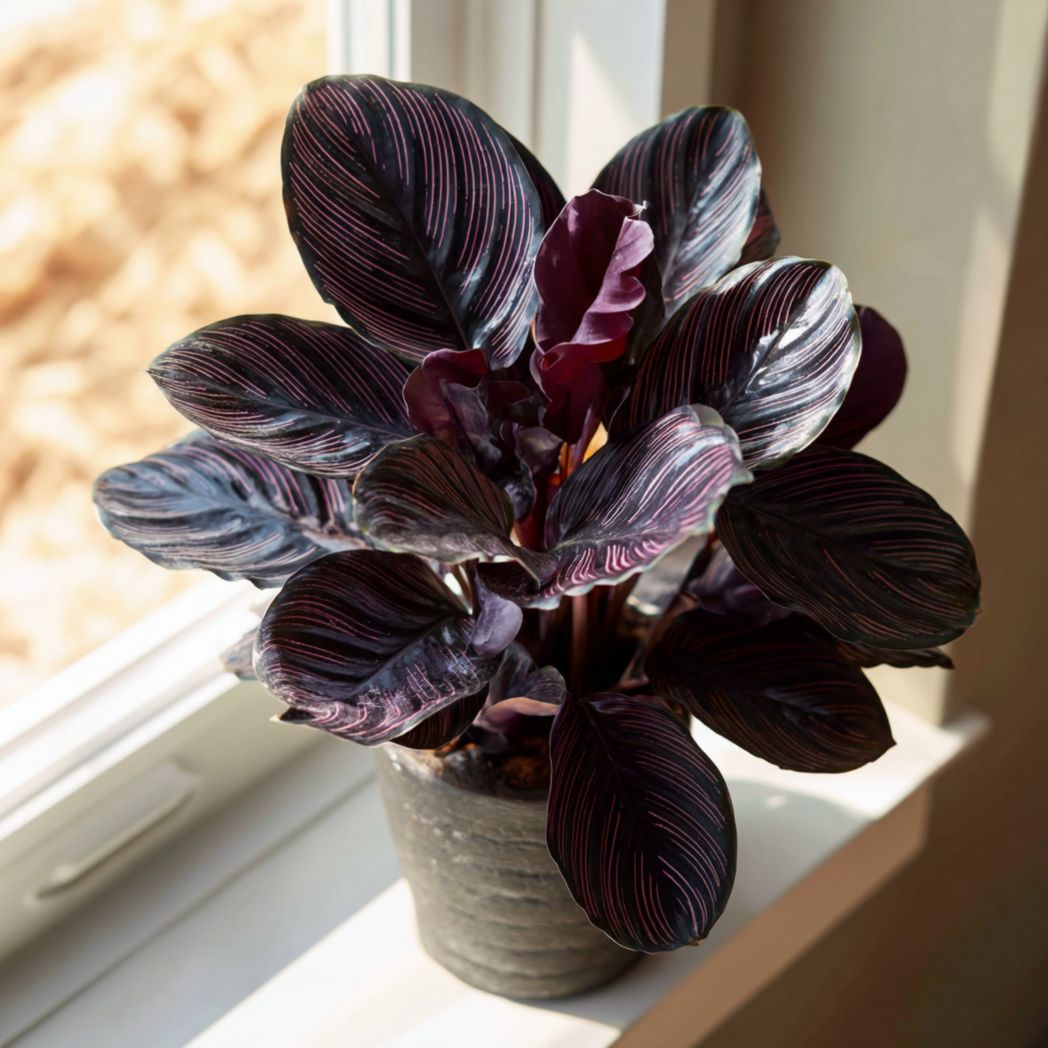 Calathea Pinstripe Seeds – Dark Purple Foliage 25 Seeds