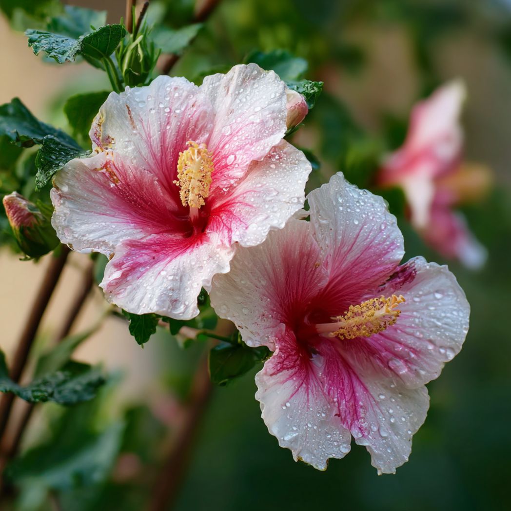 Hibiscus Flower Seeds – White/Pink, 25 Seeds