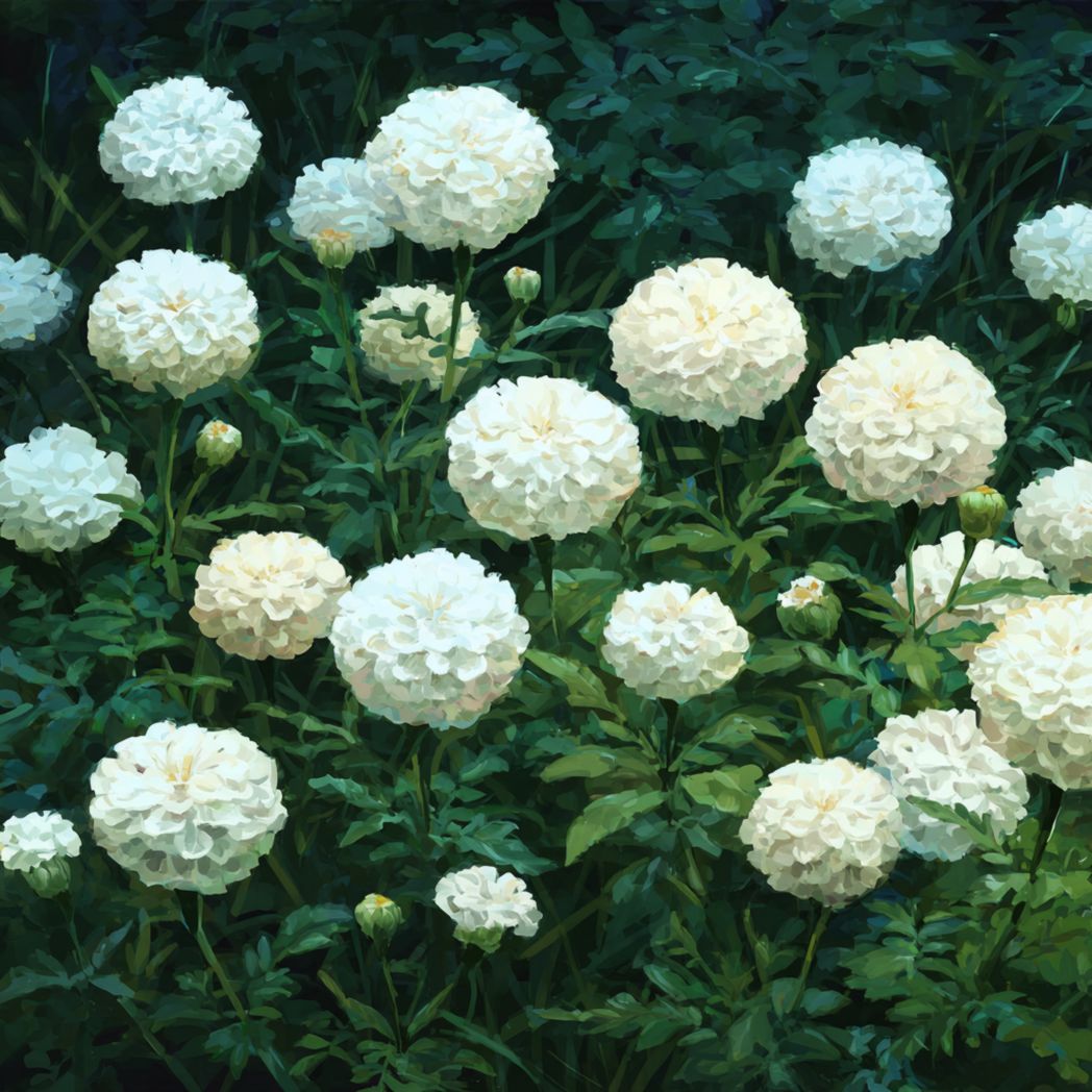 Marigold Flower Seeds – White, 25 Seeds