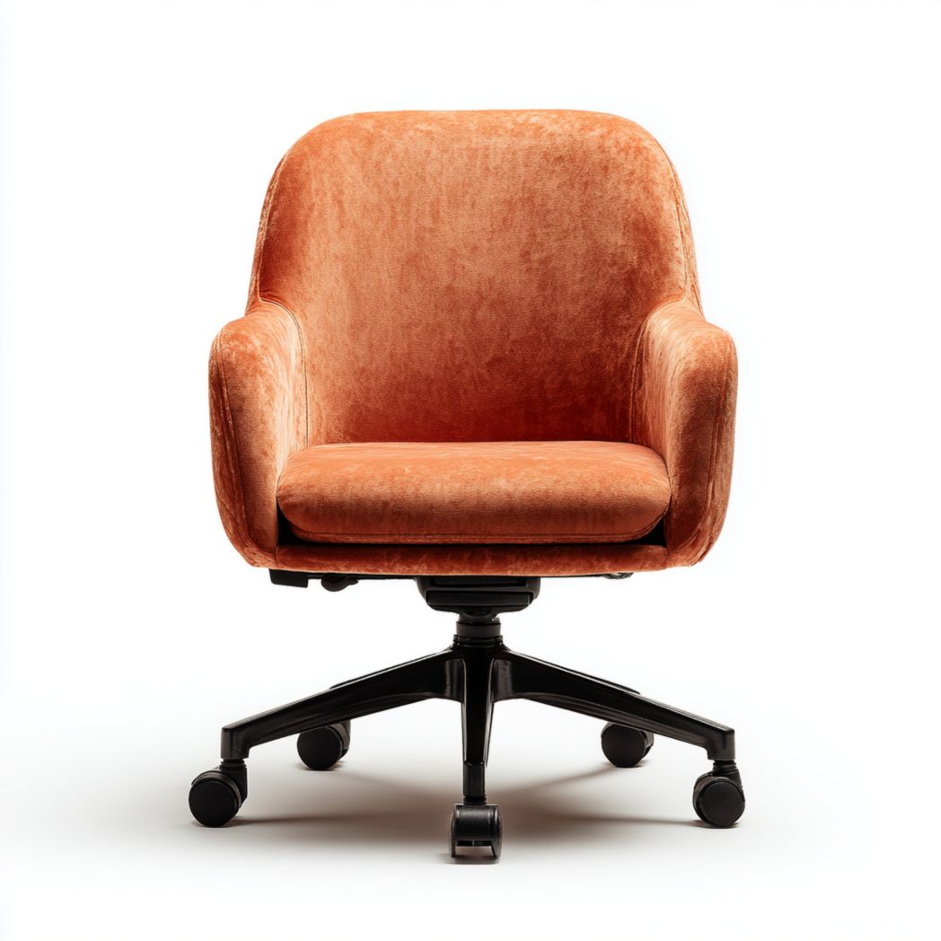 Chaise de bureau avec base pivotante en acier et revêtement en tissu-Modern Europa