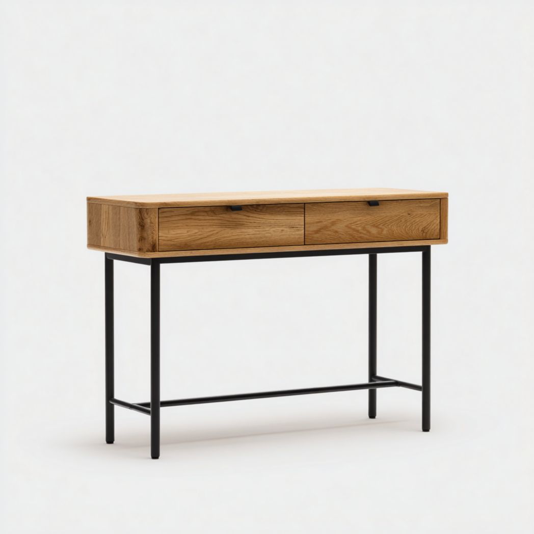 Console en bois avec pieds en métal noir-Modern Europa