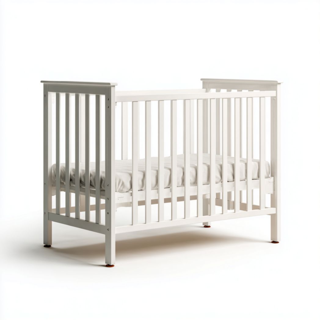 Lit pour bébé en bois avec barreaux et structure blanche-Modern Europa