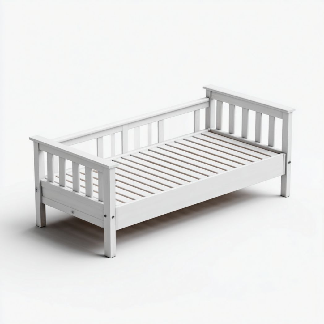 Lit pour enfant en bois blanc avec barreaux-Modern Europa