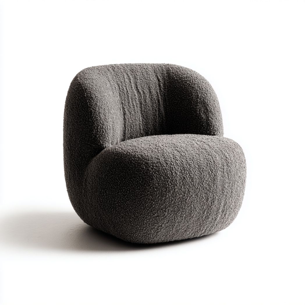 Fauteuil en tissu polyester gris-Mcg Furniture