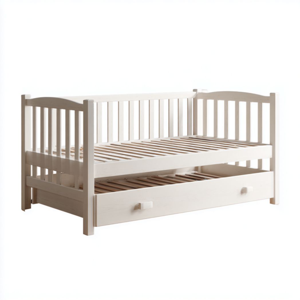 Lit avec tiroir de rangement pour enfant en bois blanc-Home Wood Home