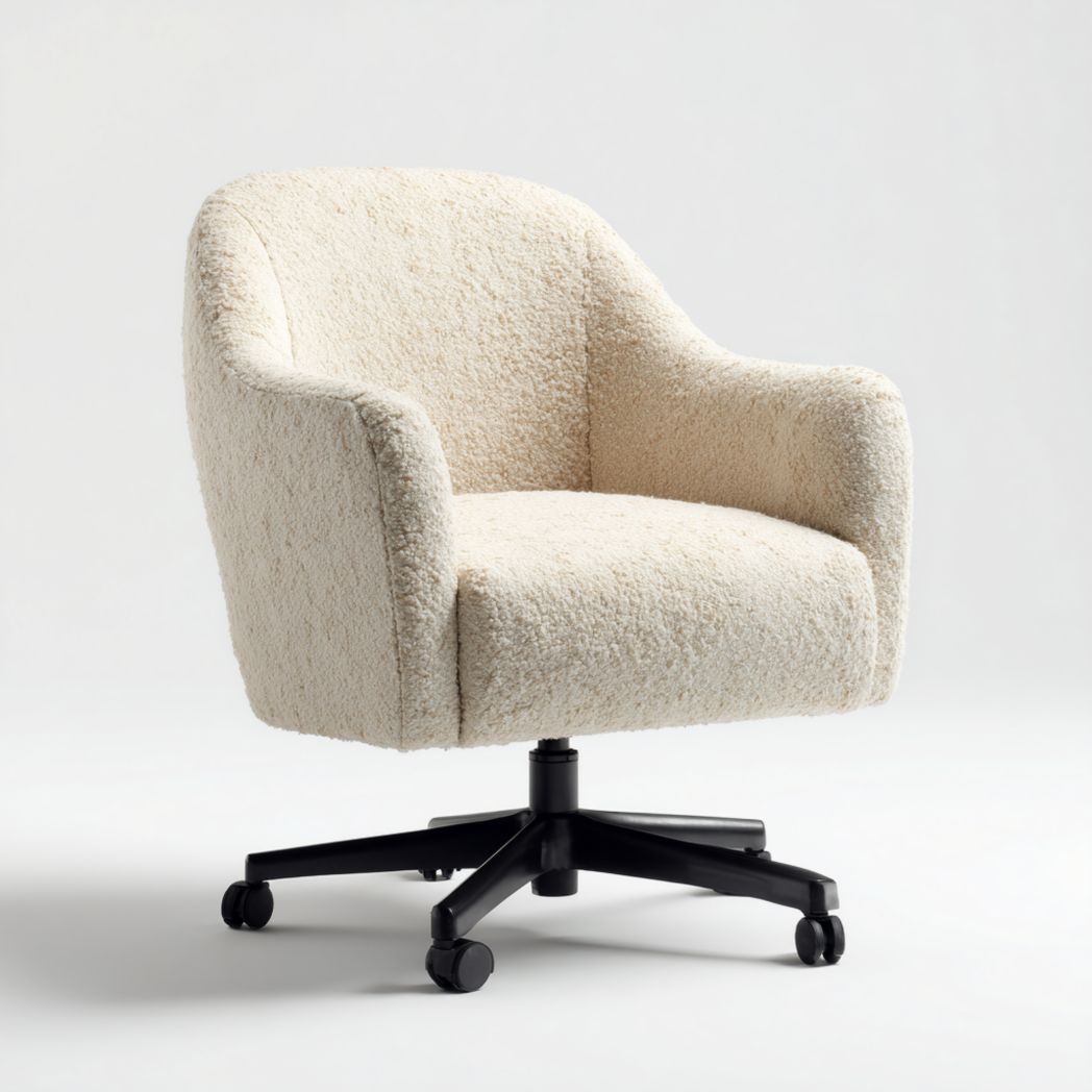 Chaise de bureau avec base pivotante et revêtement en tissu doux-Artin Furniture