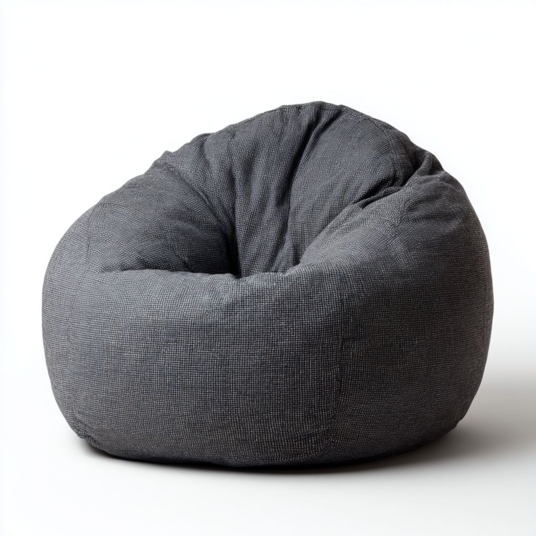 Fauteuil pouf en tissu gris-Artin Furniture