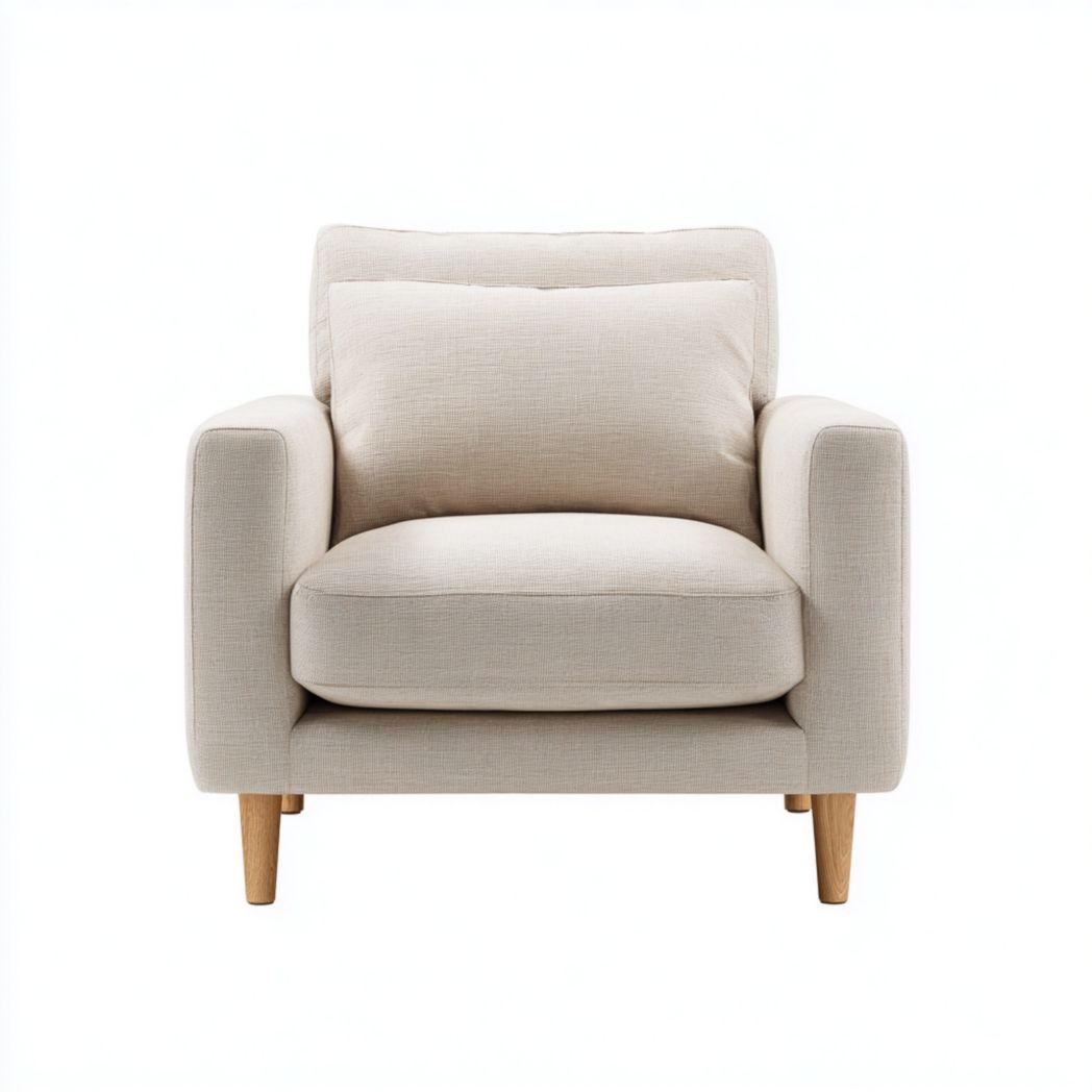 Fauteuil en tissu polyester beige-Artin Furniture