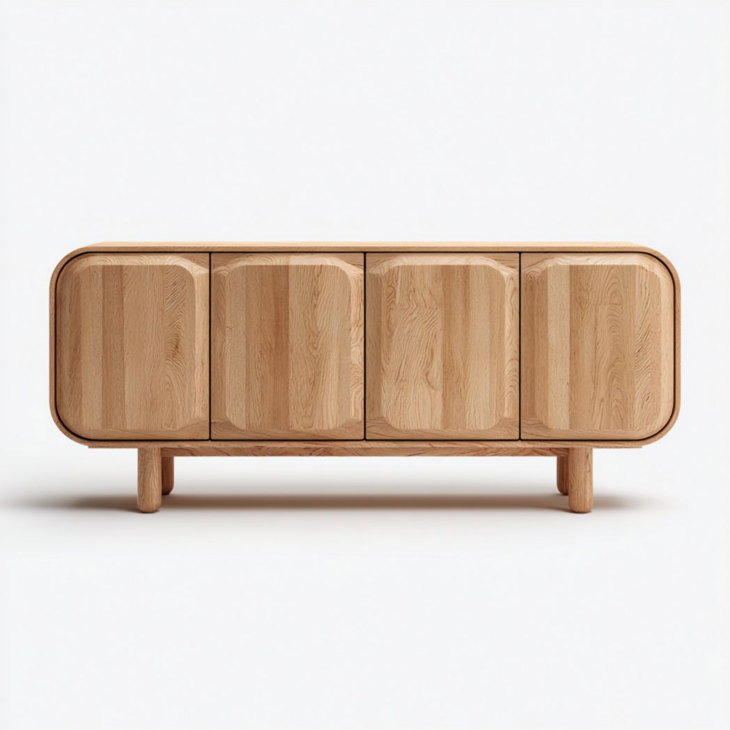 Meuble TV en chêne massif 4 portes-Artin Furniture