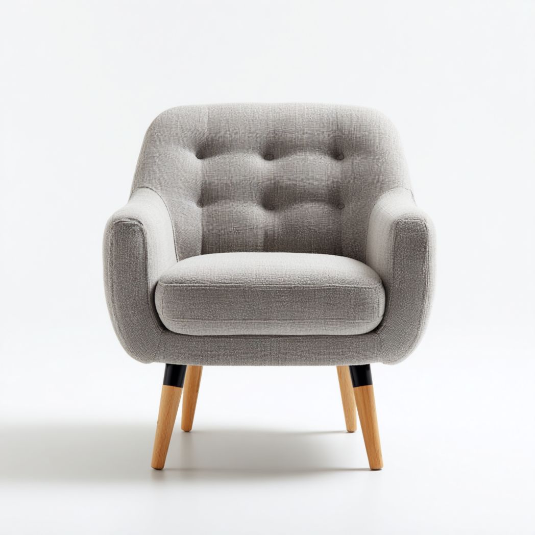 Fauteuil en tissu gris avec pieds en bois-Pinnacle Furniture