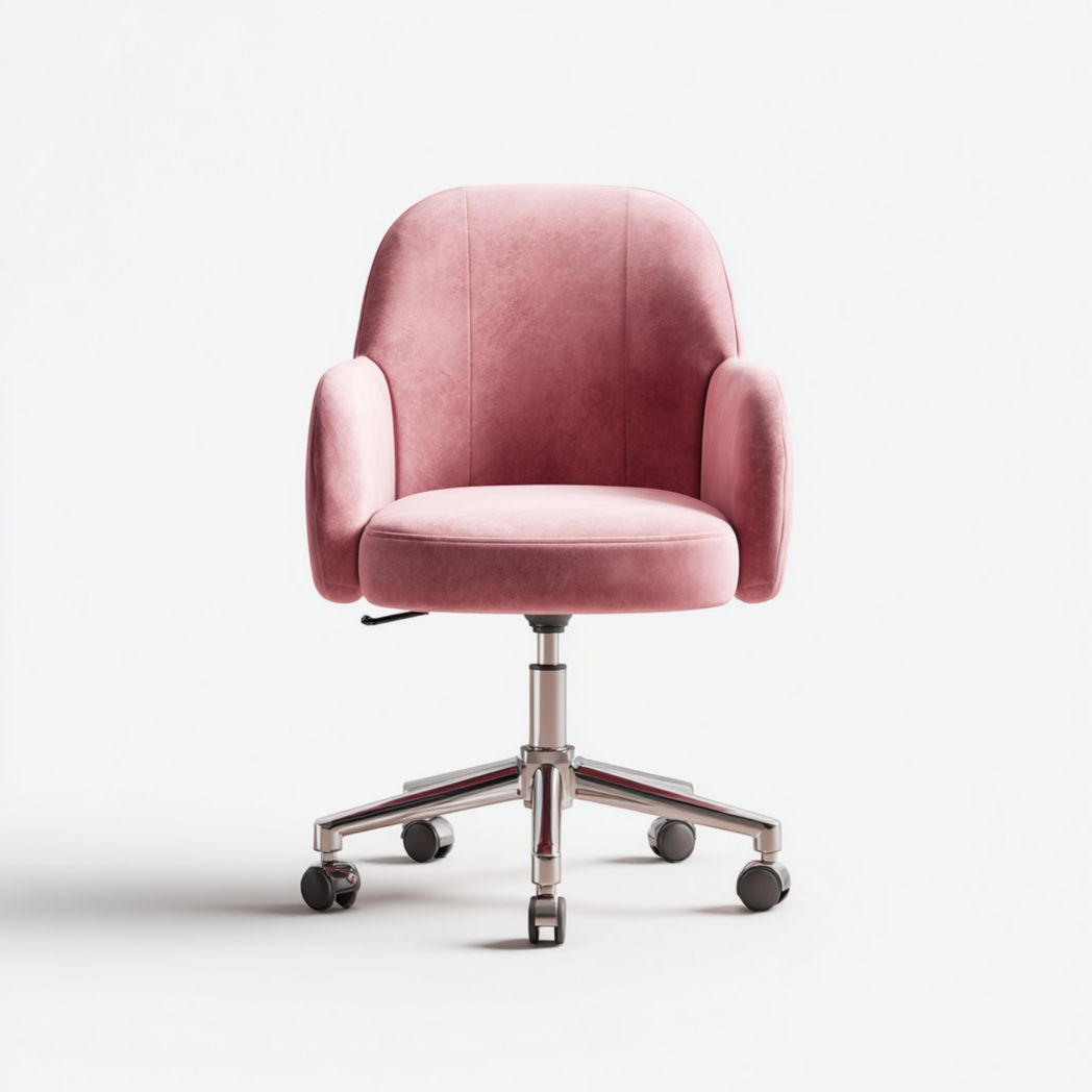 Chaise de bureau avec base pivotante en acier et revêtement en tissu-Pinnacle Furniture