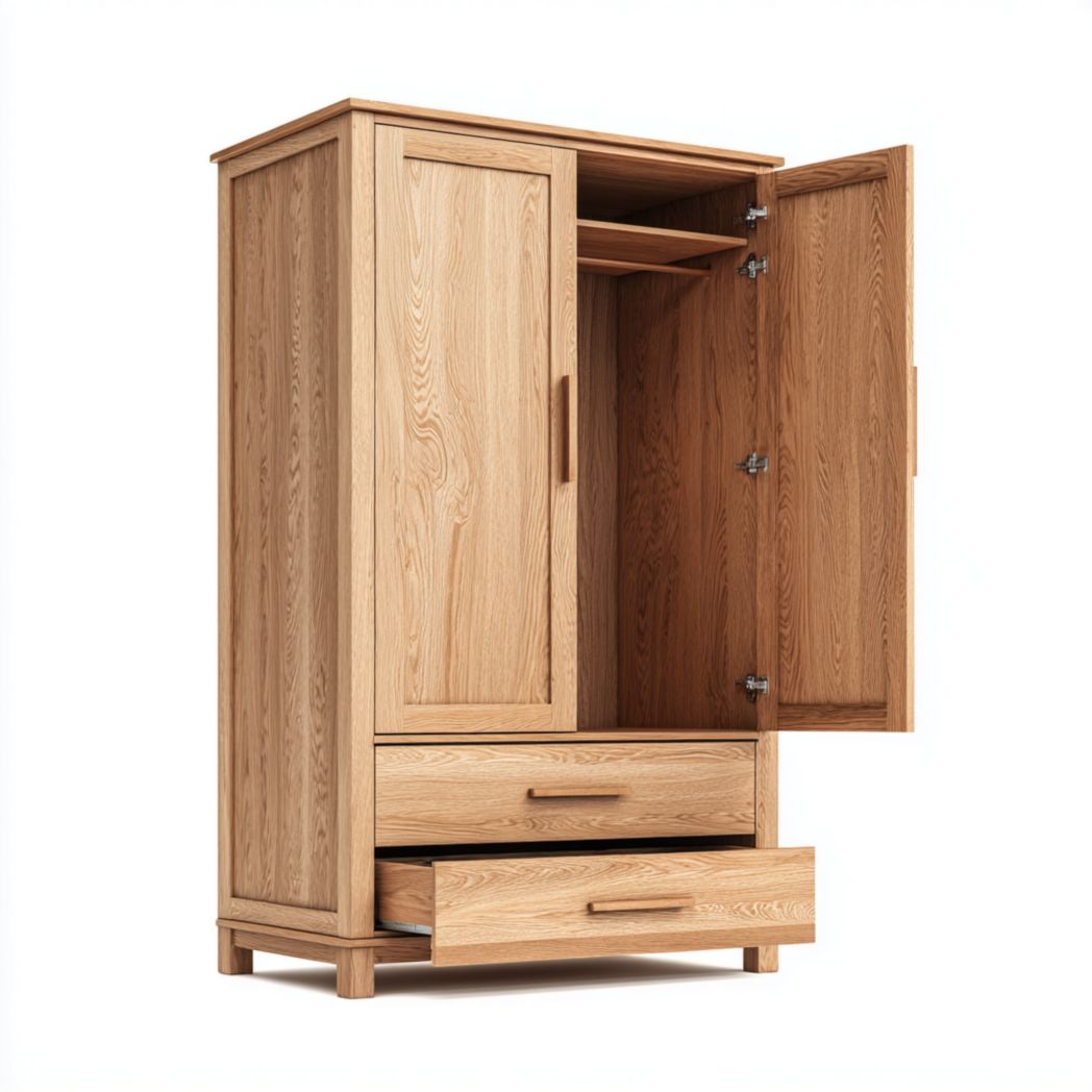 Armoire en chêne massif avec tiroirs-Pinnacle Furniture