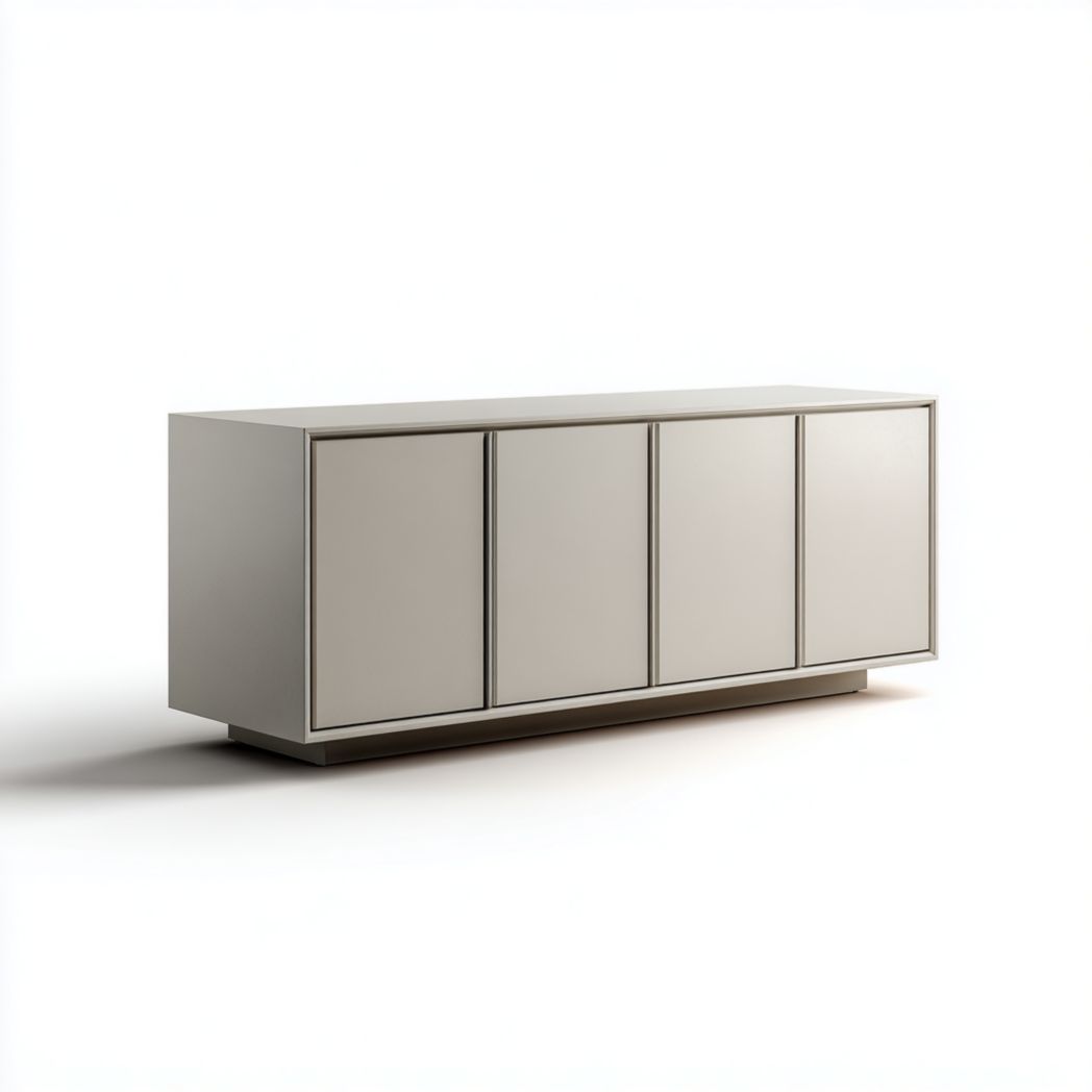 Meuble TV en MDF beige avec 4 portes-Pinnacle Furniture