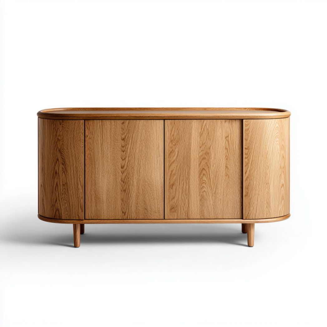Buffet en chêne avec portes arrondies et pieds en bois-Pinnacle Furniture