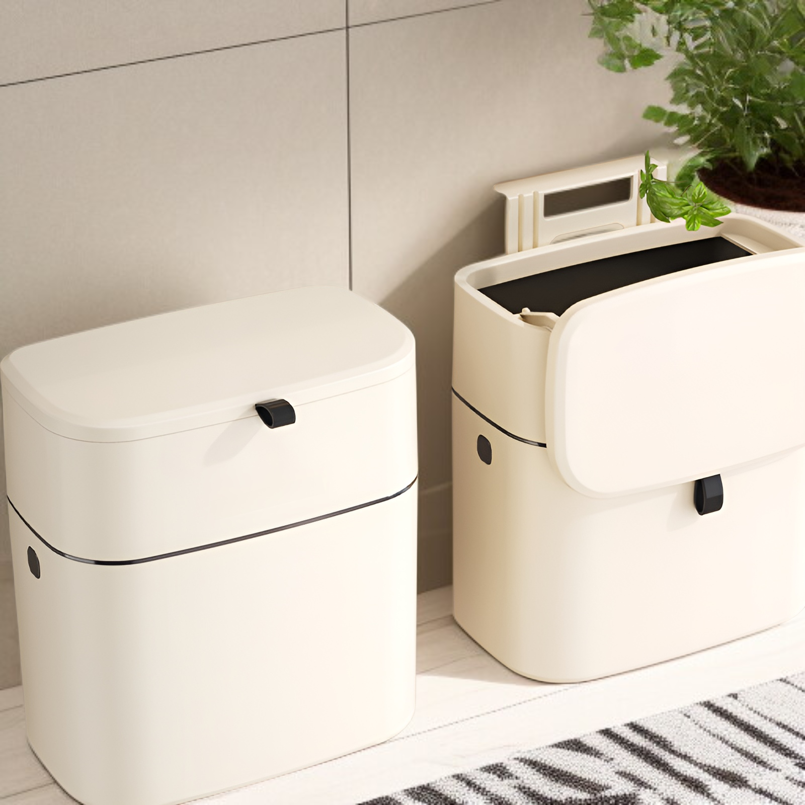 Pojemnik na odpady z pokrywą do łazienki