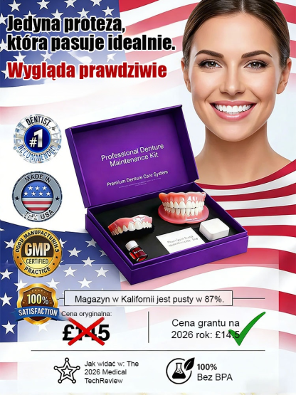 Polecany przez dentystów zestaw do czyszczenia i pielęgnacji protez