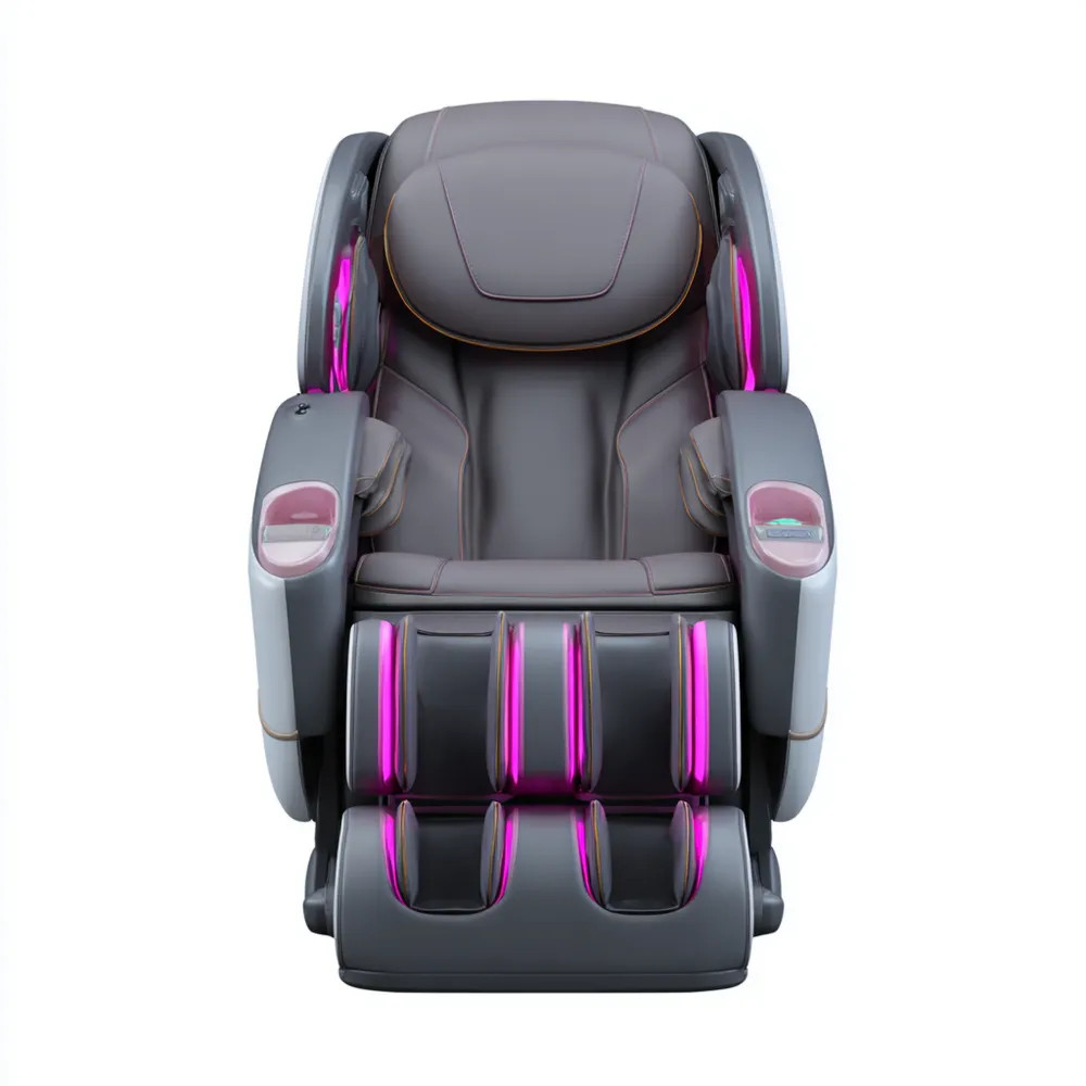 Poltrona Massaggiante 76x78x116 cm - Pelle Sintetica - Grigio - Funzione Riscaldamento