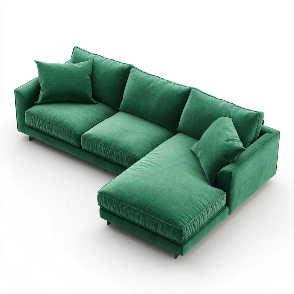 Divano angolare tessuto 290x170x85 cm – Verde – Design moderno