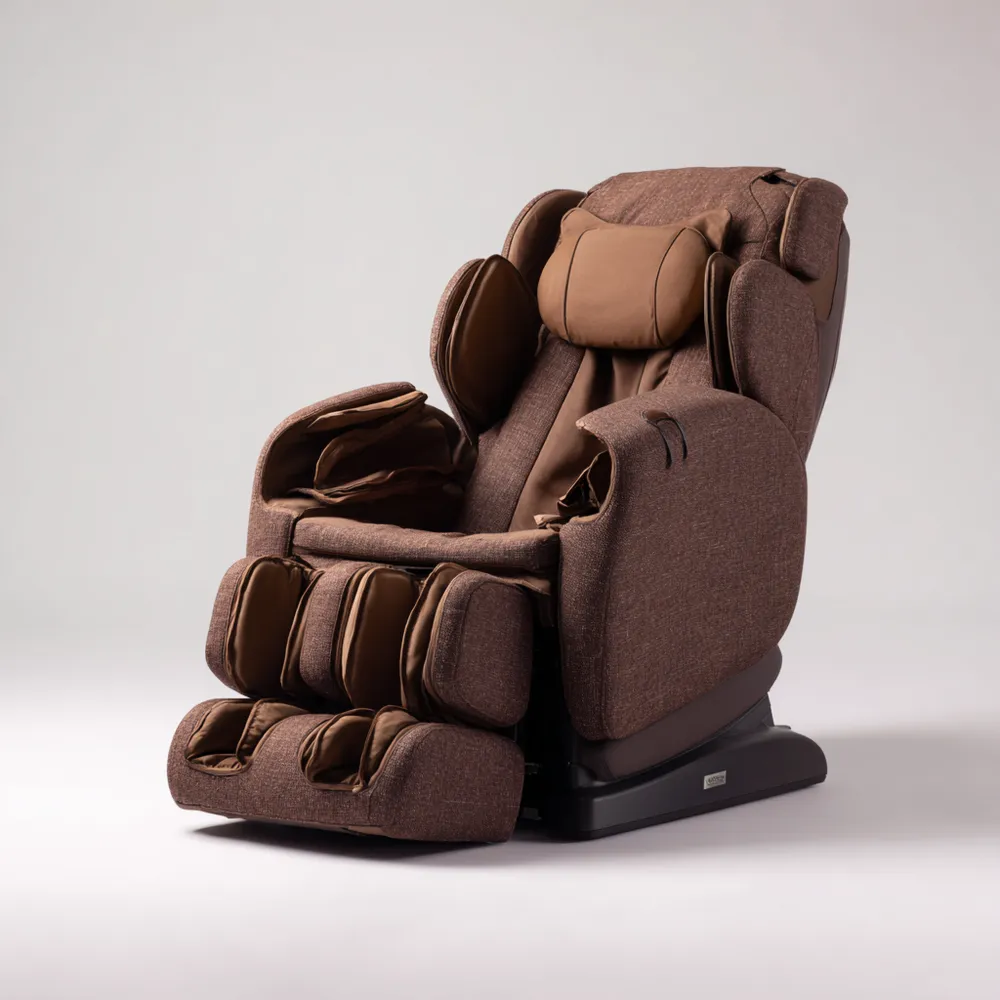 Poltrona Massaggiante 75x85x115 cm Tessuto Marrone con Funzione Riscaldamento - Design Ergonomico