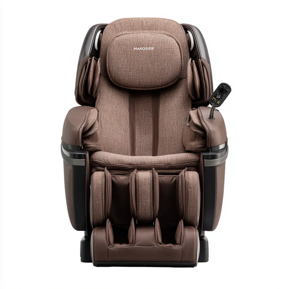 Poltrona Massaggiante Elettrica in Tessuto 76x85x115 cm - Marrone - Design Ergonomico