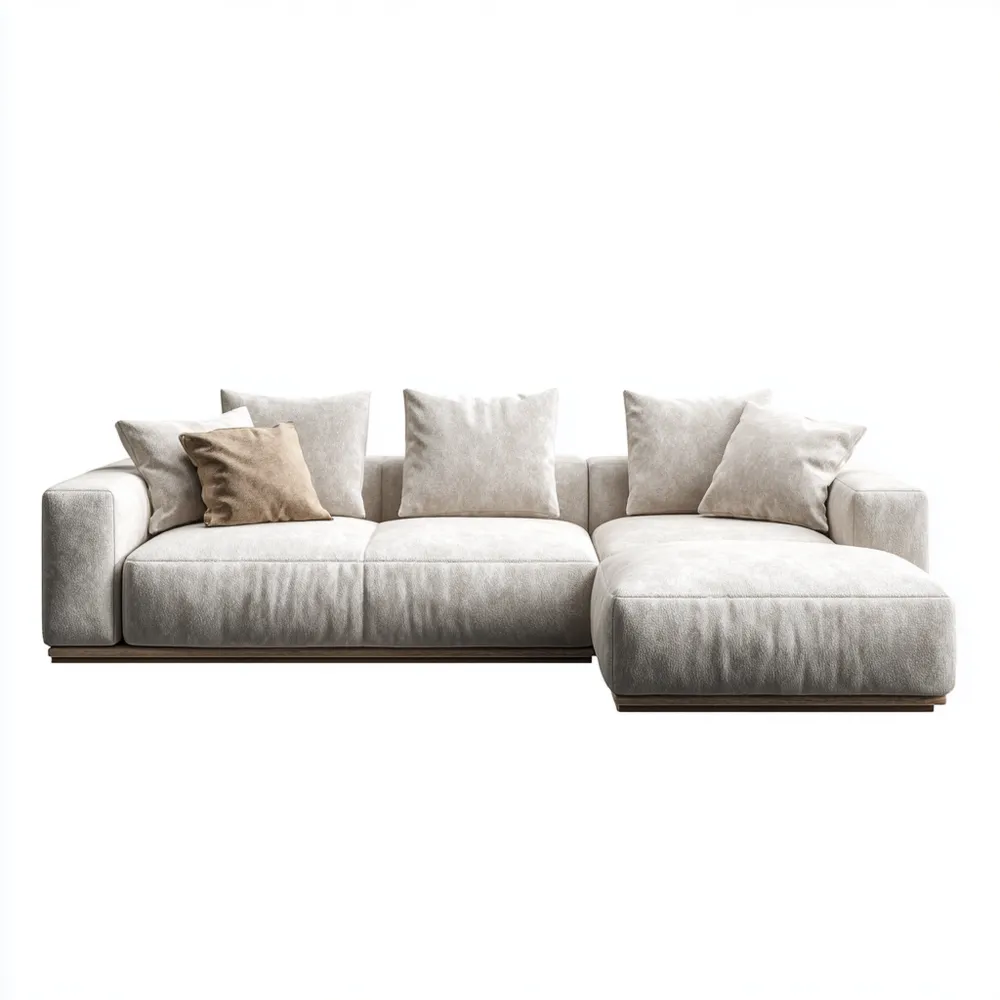 Divano angolare in tessuto 290x170x85 cm – Beige – Design moderno