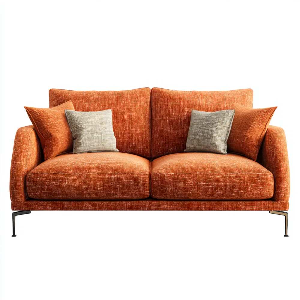 Canapé 2 places Tissu 140x85x90 cm – Orange – Design contemporain
