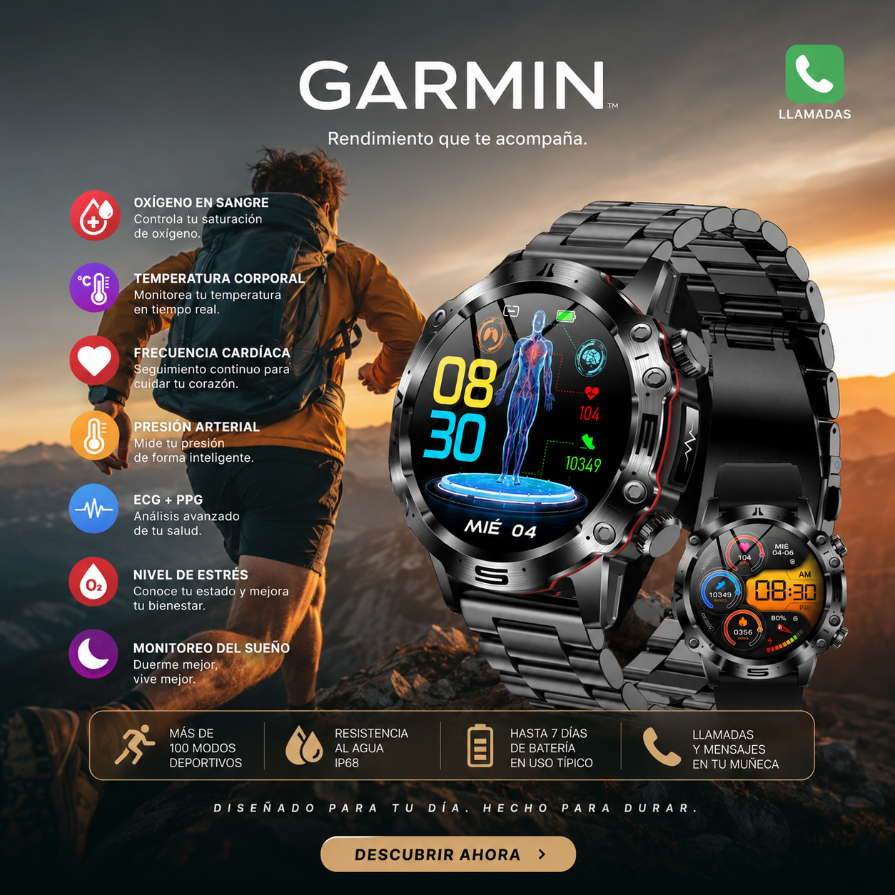 Reloj inteligente Garmin Health 2026: medición de ECG, análisis de la onda de pulso y monitoreo de glucosa en sangre, lípidos sanguíneos y ácido úrico ⌚️