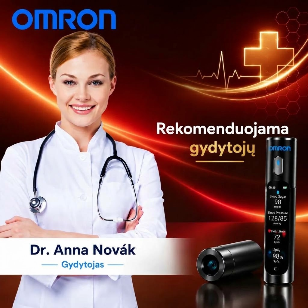 🚀 „Omron Healthcare“ proveržis 2027 m. 🔥 Naujausias išmanusis, neinvazinis gliukozės kiekio kraujyje matuoklis – su 99,9 % tikslumu.