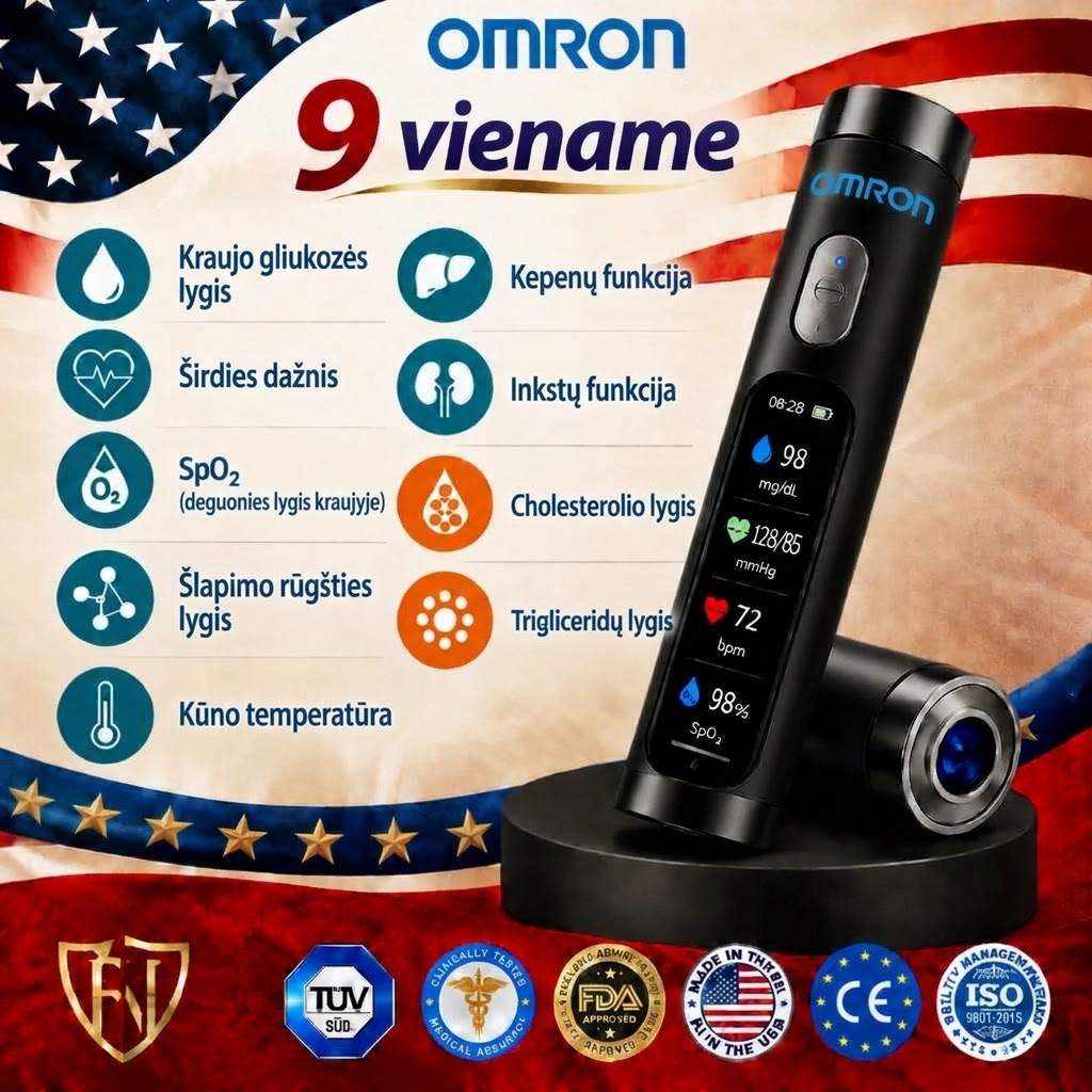 🚀 „Omron Healthcare“ proveržis 2027 m. 🔥 Naujausias išmanusis, neinvazinis gliukozės kiekio kraujyje matuoklis – su 99,9 % tikslumu.