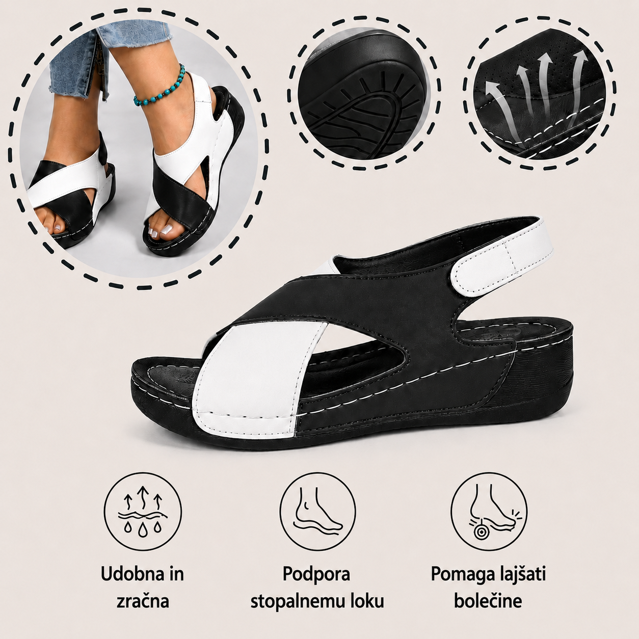 🎁 Danes za polovično ceno – ne zamudite! Ergonomski ortopedski poletni sandali ✅ Lajšanje bolečin, udobni in zračni; nastavljiv dizajn z ježkom ✅
