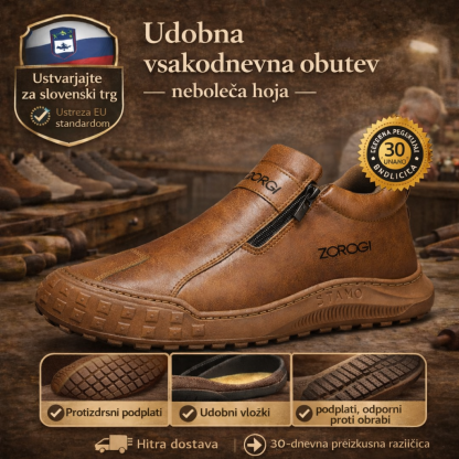 🎁Zadnji dan za 60 % popust, ne zamudite!⏰Izdelano iz avstralske telečje kože🐂Opora za stopalski lok - lajša bolečine v stopalih✅Vodoodporno in nedrseče, udobno za hojo.