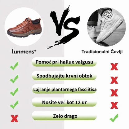 🐂 Moški ortopedski čevlji iz avstralske telečje kože 👞 Ročno šivani, vodoodporni in nedrseči ✅ Podpora za stopalni lok: udobna hoja ✅