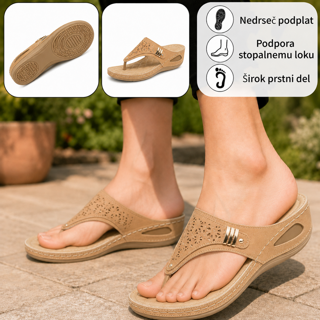 ⏰ Samo danes -50%! 👡 Udobni sandali z oporo za stopalni lok 🦶 Ergonomska zasnova za celodnevno udobje pri hoji ✅