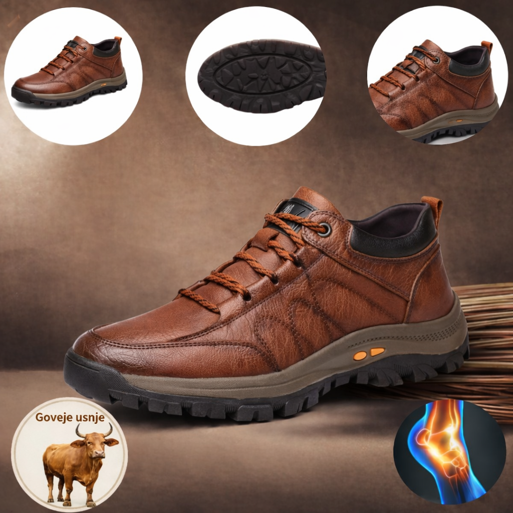 🐂 Ortopedski udobni čevlji iz avstralske telečje kože 🦶 Podpora stopalnega loka za zmanjšanje pritiska na stopalo ✅ Nedrseč podplat za zagotavljanje stabilnosti