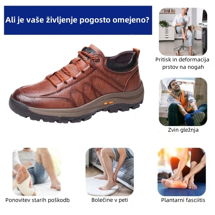 ⏰50 % popusta danes, ne zamudite! 🐂 Moški ortopedski čevlji, ročno izdelani iz avstralske kravje kože ✅ Lajšajo bolečine v stopalih ✅ Vodoodporni in nedrseči, udobni za nošenje.