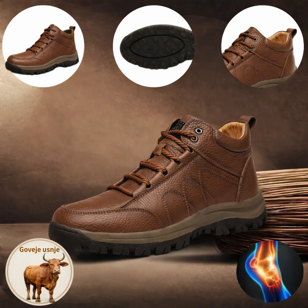 🐂 Italijanski ortopedski udobni čevlji iz telečje kože 🦶 Podpora stopalnega loka za zmanjšanje pritiska na stopalo ✅ Nedrseč podplat za stabilno in udobno hojo