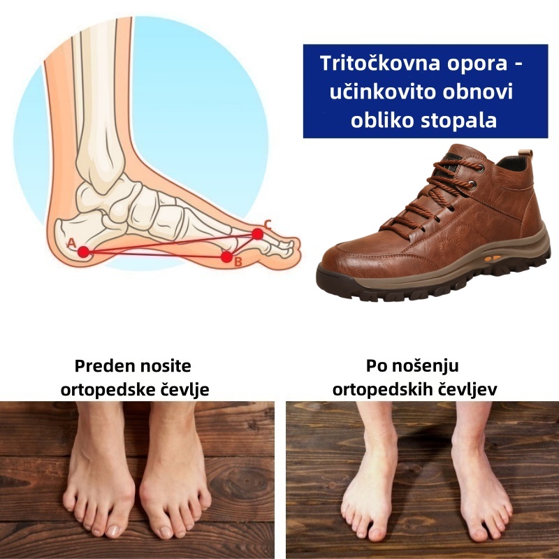 Lunmens® Premium usnjeni ortopedski čevlji – ergonomsko oblikovani za lajšanje bolečin v hrbtu, nogah in stopalih, ki ponujajo izjemno udobje, toploto in vodoodpornost (ročno izdelani)