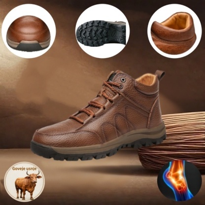 🐂 Italijanski ortopedski udobni čevlji iz telečje kože 🦶 Podpora stopalnega loka za zmanjšanje pritiska na stopalo ✅ Nedrseč podplat za stabilno in udobno hojo