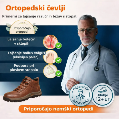Lunmens® Premium usnjeni ortopedski čevlji – ergonomsko oblikovani za lajšanje bolečin v hrbtu, nogah in stopalih, ki ponujajo izjemno udobje, toploto in vodoodpornost (ročno izdelani)