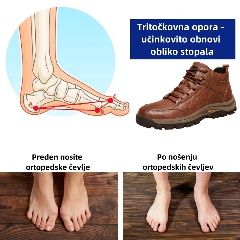 Lunmens® Premium usnjeni ortopedski čevlji – ergonomsko oblikovani za lajšanje bolečin v hrbtu, nogah in stopalih, ki ponujajo izjemno udobje, toploto in vodoodpornost (ročno izdelani)