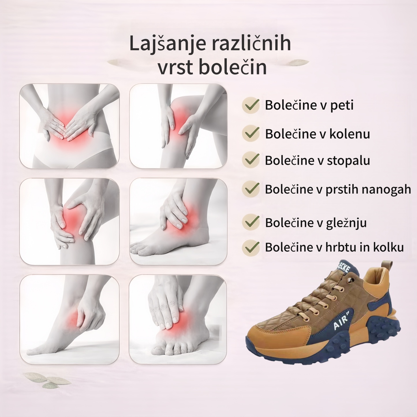 🔥Zadnji dan! 50 % popust! ⏰Ergonomsko oblikovani čevlji za prosti čas ✅ Mehki in udobni, z odlično oporo🦶 Učinkovito lajšajo bolečine v stopalih