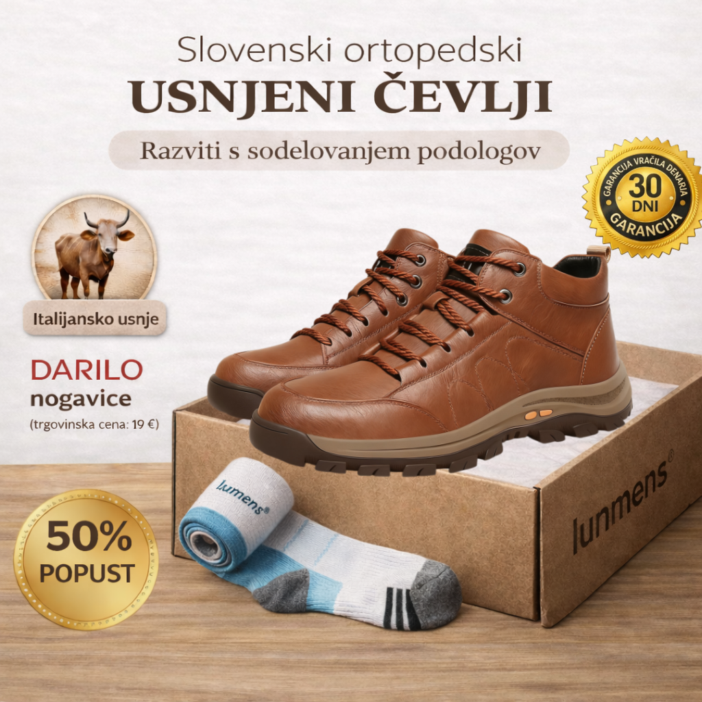 Lunmens® Premium usnjeni ortopedski čevlji – ergonomsko oblikovani za lajšanje bolečin v hrbtu, nogah in stopalih, ki ponujajo izjemno udobje, toploto in vodoodpornost (ročno izdelani)