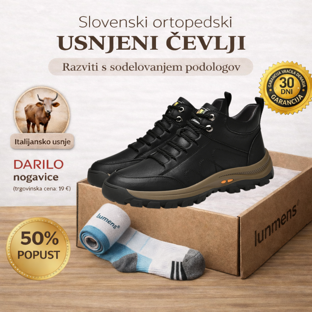Lunmens® Premium usnjeni ortopedski čevlji – ergonomsko oblikovani za lajšanje bolečin v hrbtu, nogah in stopalih, ki ponujajo izjemno udobje, toploto in vodoodpornost (ročno izdelani)