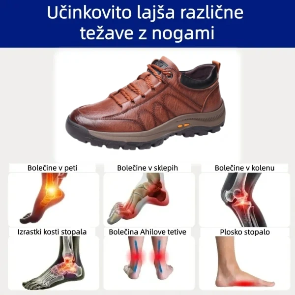 🎁Časovno omejena posebna ponudba🐂 Moški ortopedski čevlji, izdelani iz avstralske telečje kože👞 ročno šivani, vodoodporni in nedrseči✅, podpora stopalnega loka - udobna hoja.