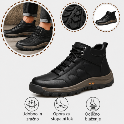 🐂 Moški ortopedski čevlji iz avstralske telečje kože 👞 Ročno šivani, vodoodporni in nedrseči ✅ Podpora za stopalni lok: udobna hoja ✅
