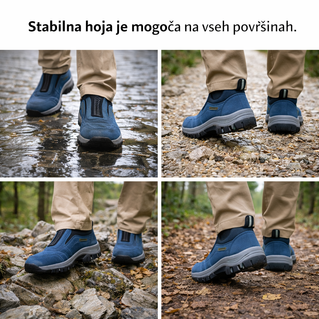 Moški ortopedski semiš čevlji 🦶 Podpora stopalnega loka za lajšanje bolečin. 💧 Vodoodporni in nedrseči. ✅ Enostavno obuvanje in sezuvanje brez sklanjanja.